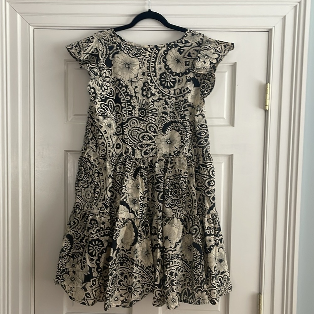 Bucket List paisley spring summer dress, cream and black new - Picture 5 of 7